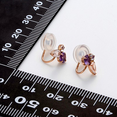 ピンクゴールドイヤリング