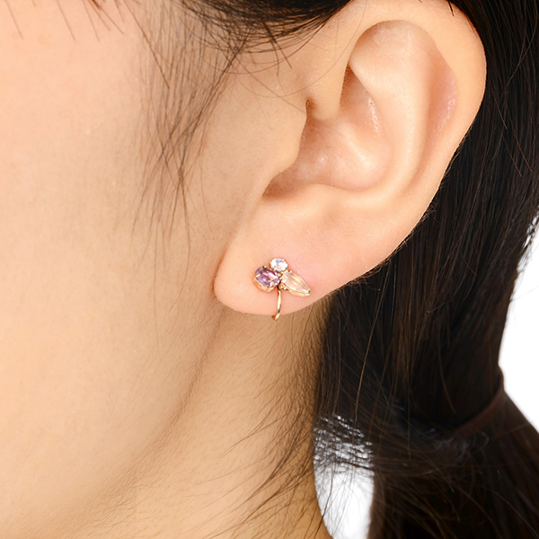 ピンクゴールドイヤリング