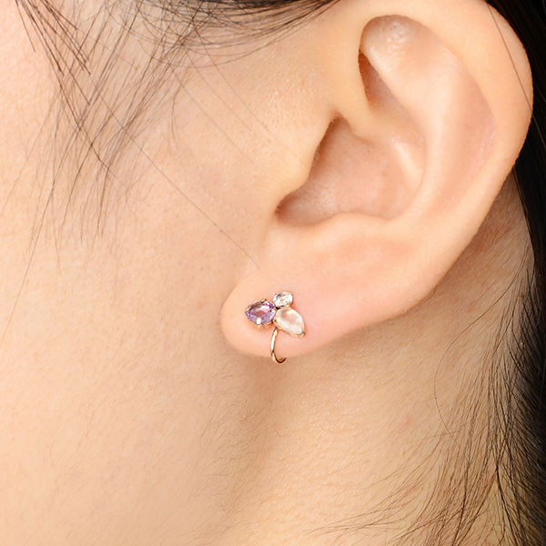 ピンクゴールドイヤリング