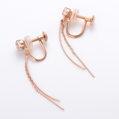 ピンクゴールドイヤリング