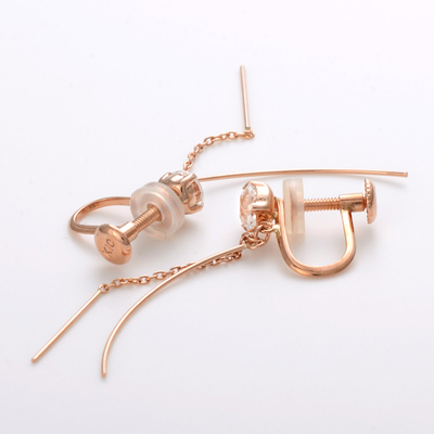 ピンクゴールドイヤリング