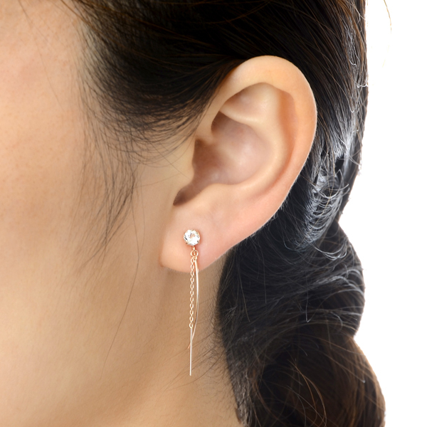 ピンクゴールドイヤリング