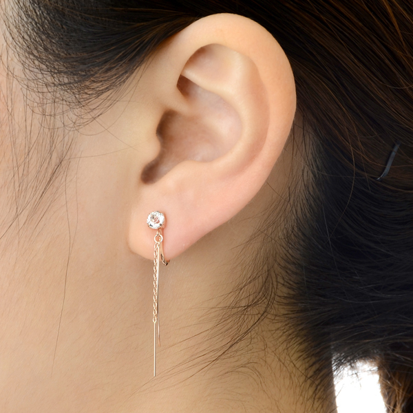 ピンクゴールドイヤリング