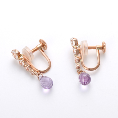 ピンクゴールドイヤリング