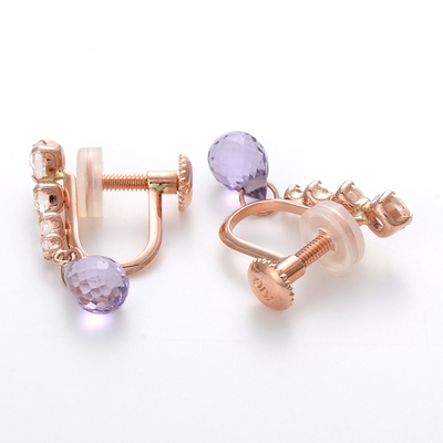 ピンクゴールドイヤリング