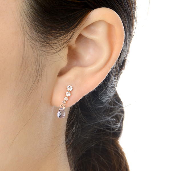 ピンクゴールドイヤリング