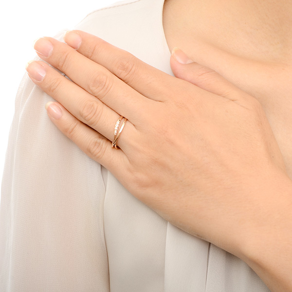 ピンクゴールドリング