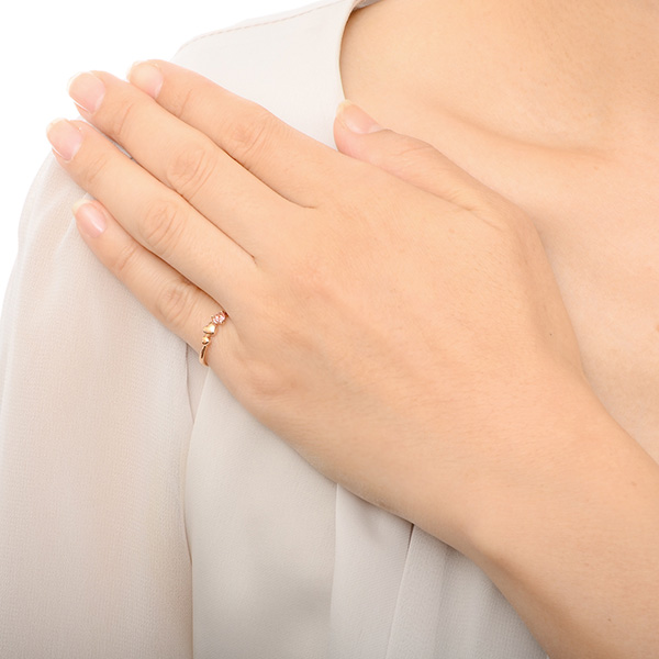 ピンクゴールドリング