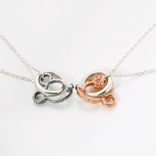 シルバーペアネックレス