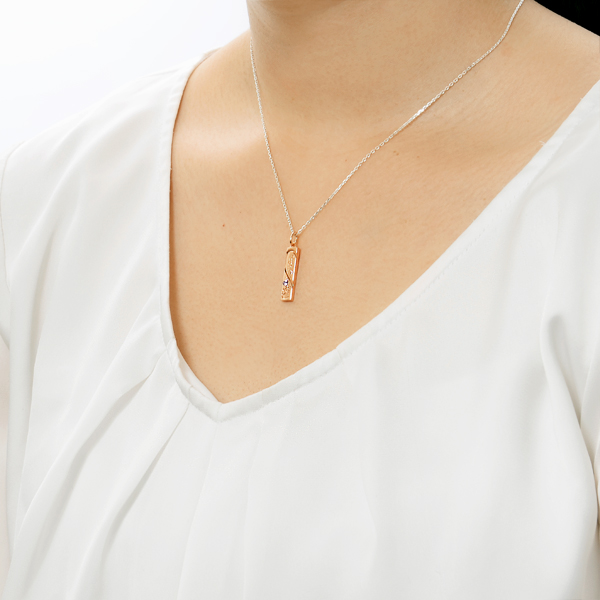 シルバーペアネックレス