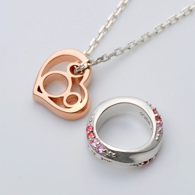 シルバーペアネックレス