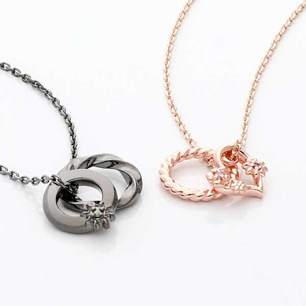 シルバーペアネックレス