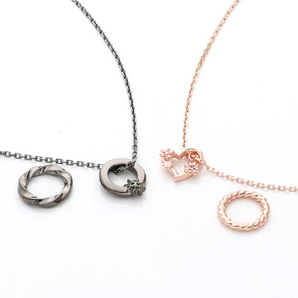 シルバーペアネックレス