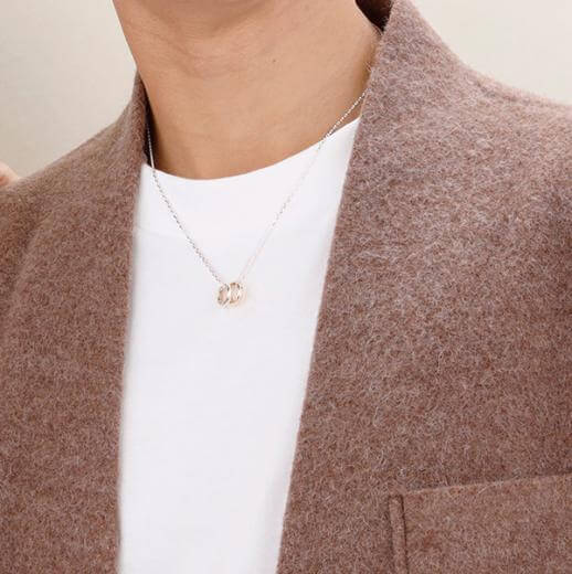 シルバーペアネックレス