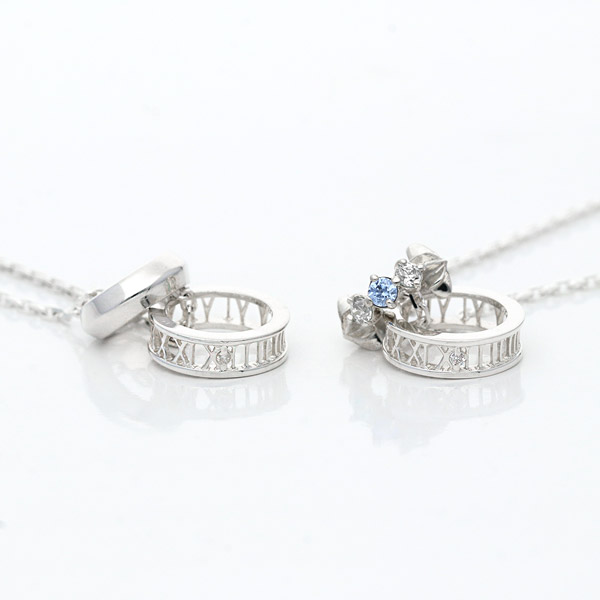 シルバーペアネックレス