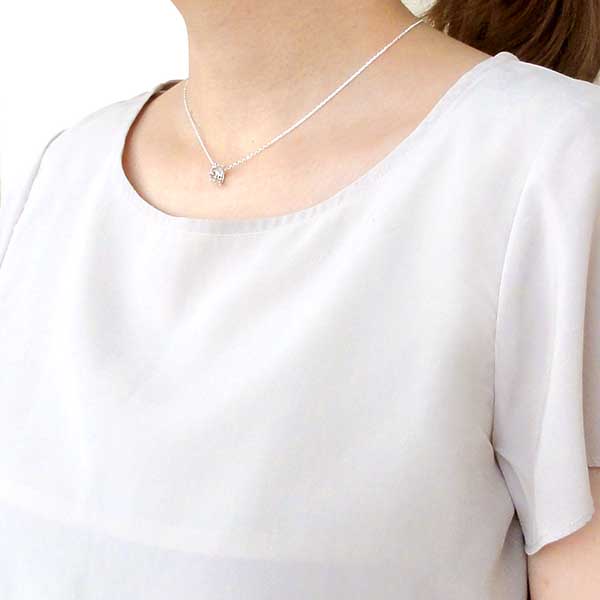 シルバーペアネックレス