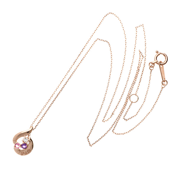 ピンクゴールドネックレス