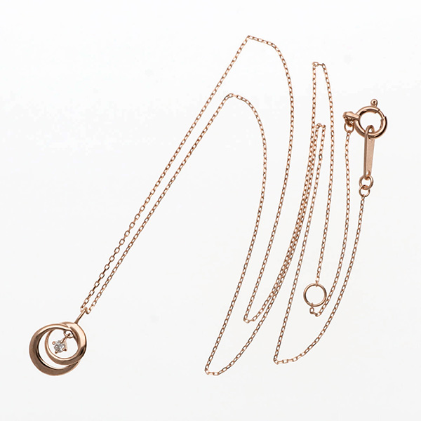 ピンクゴールドネックレス