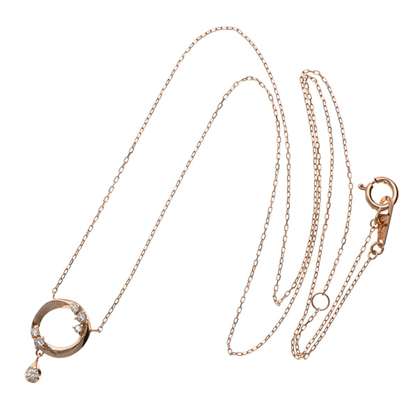 ピンクゴールドネックレス