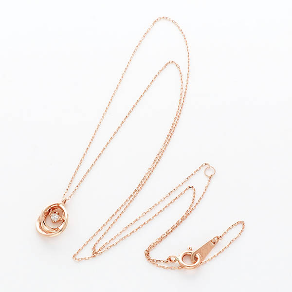 ピンクゴールドネックレス