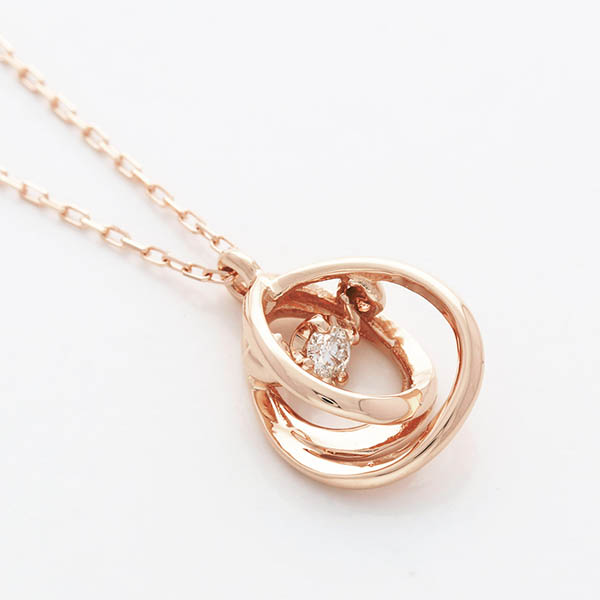 ピンクゴールドネックレス