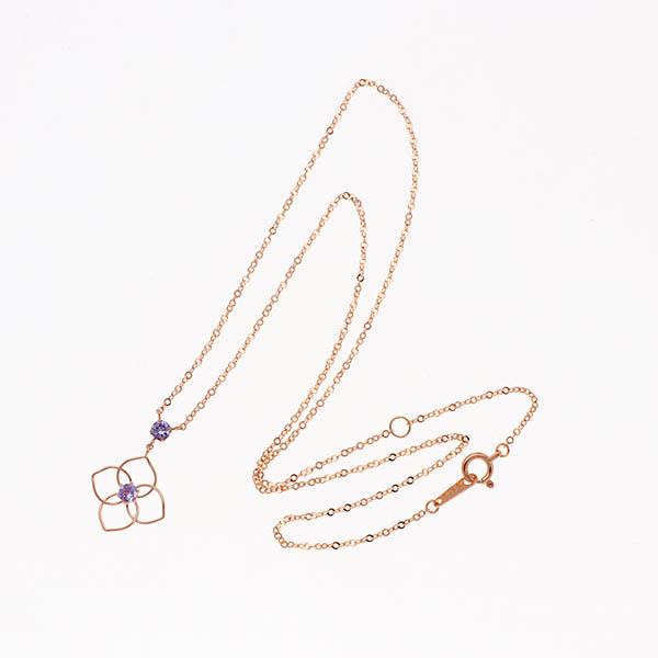 ピンクゴールドネックレス