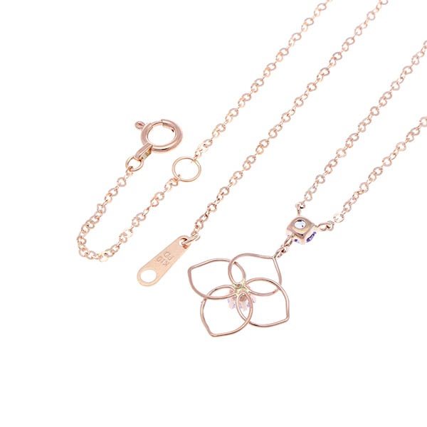 ピンクゴールドネックレス