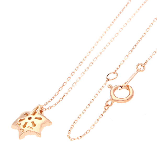 ピンクゴールドネックレス きらきらスターモチーフ ダイヤモンド