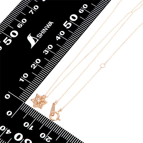 ピンクゴールドネックレス きらきらスターモチーフ ダイヤモンド