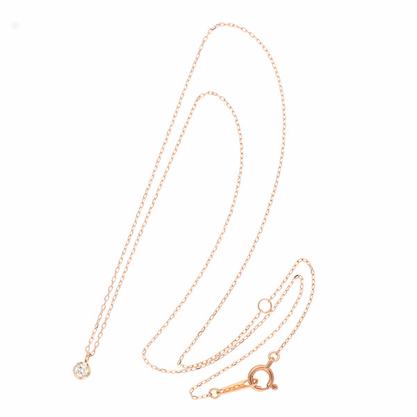 ピンクゴールドネックレス