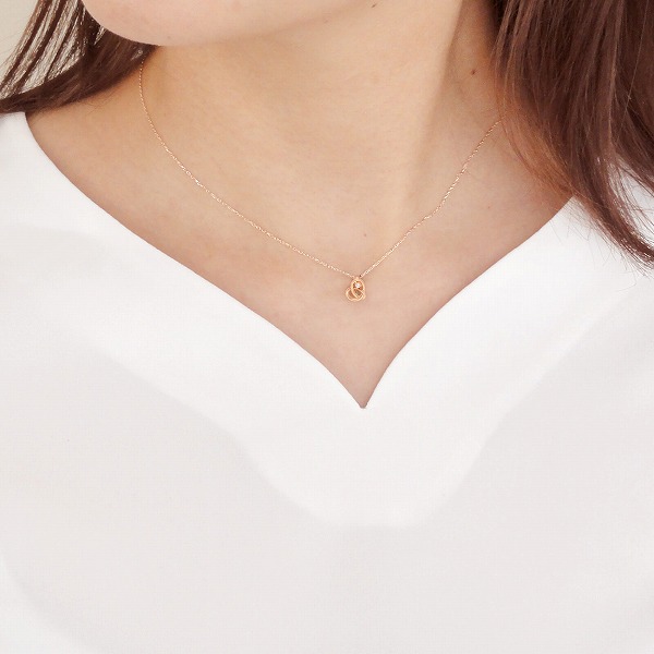 ピンクゴールドネックレス