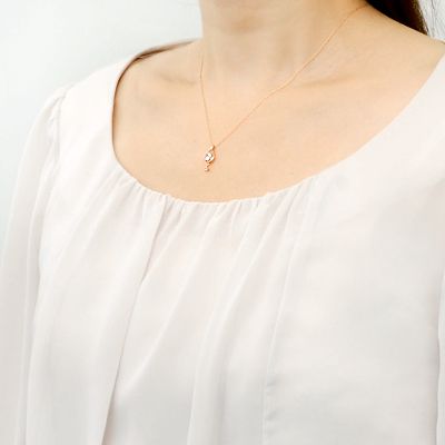 ピンクゴールドネックレス