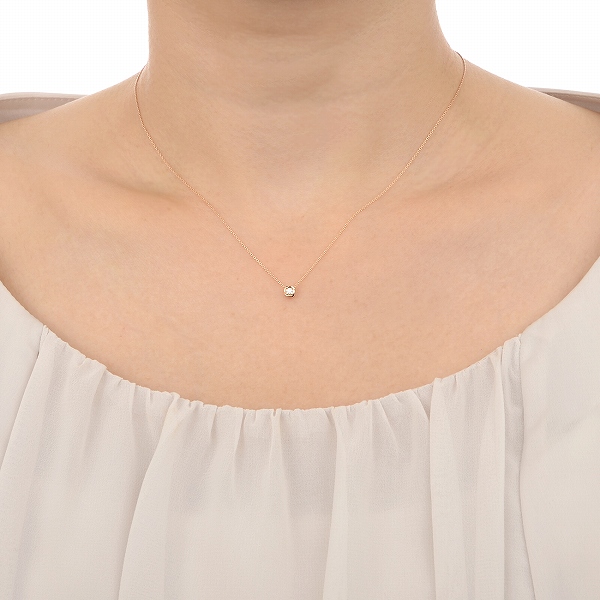 ピンクゴールドネックレス