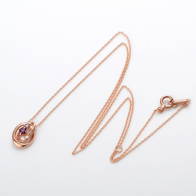 ピンクゴールドネックレス