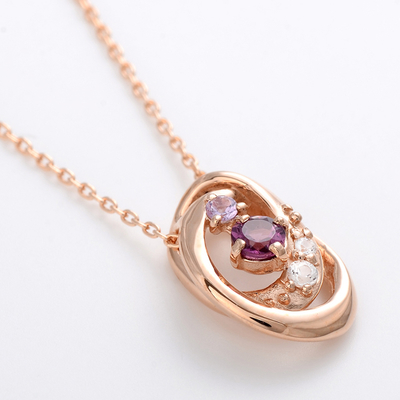 ピンクゴールドネックレス