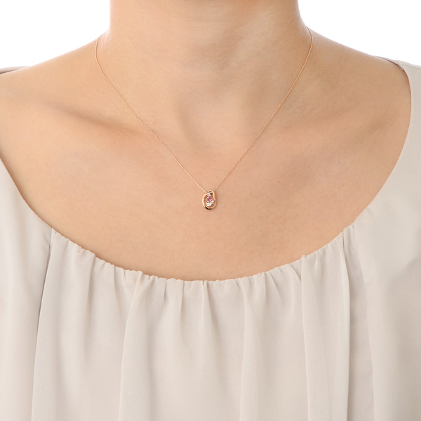 ピンクゴールドネックレス