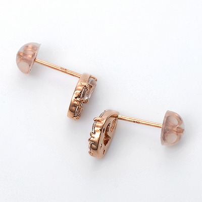 ピンクゴールドピアス