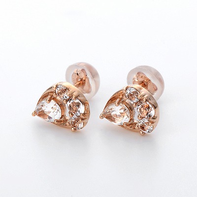 ピンクゴールドピアス