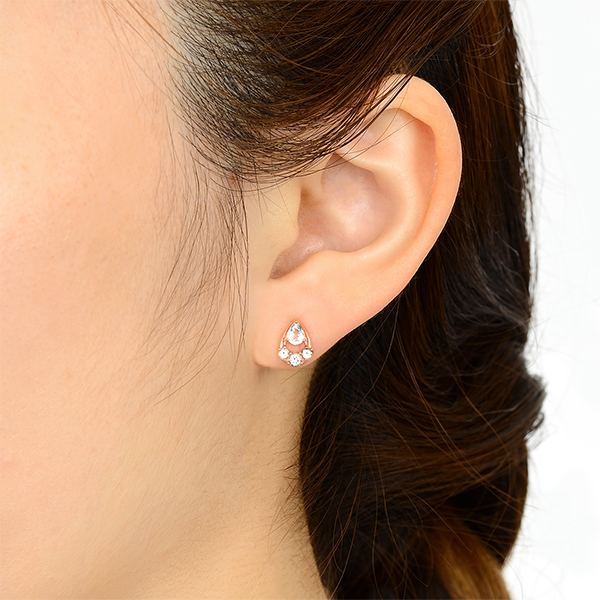 ピンクゴールドピアス