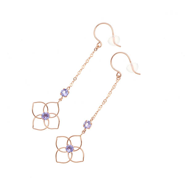 ピンクゴールドピアス