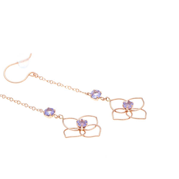 ピンクゴールドピアス