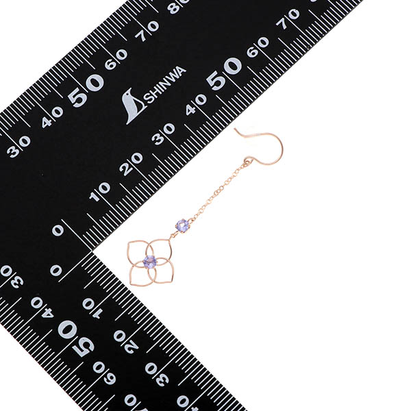 ピンクゴールドピアス