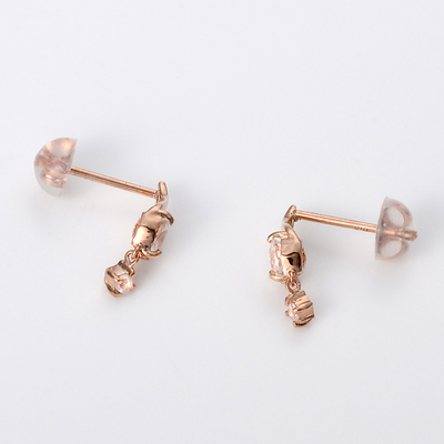 ピンクゴールドピアス