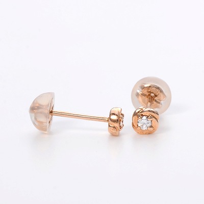 ピンクゴールドピアス