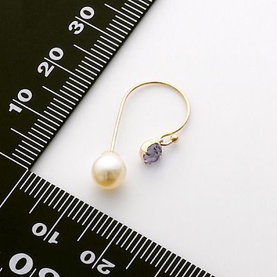 ピンクゴールドフックピアス