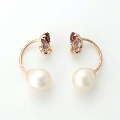 ピンクゴールドピアス