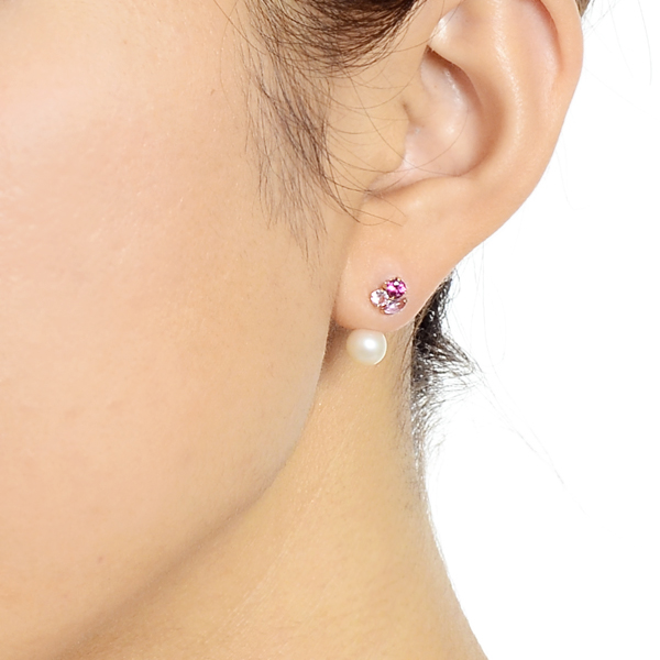 ピンクゴールドピアス