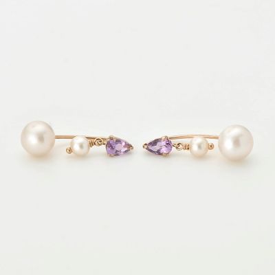 ピンクゴールドピアス