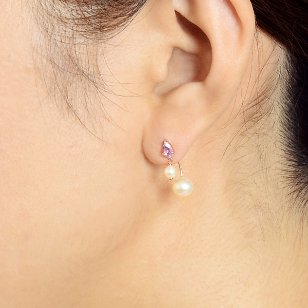 ピンクゴールドピアス