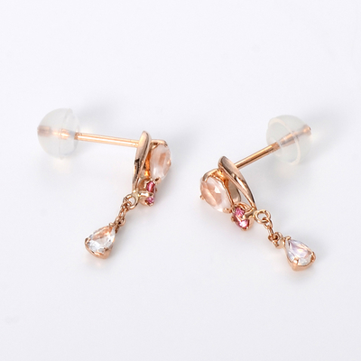 ピンクゴールドピアス